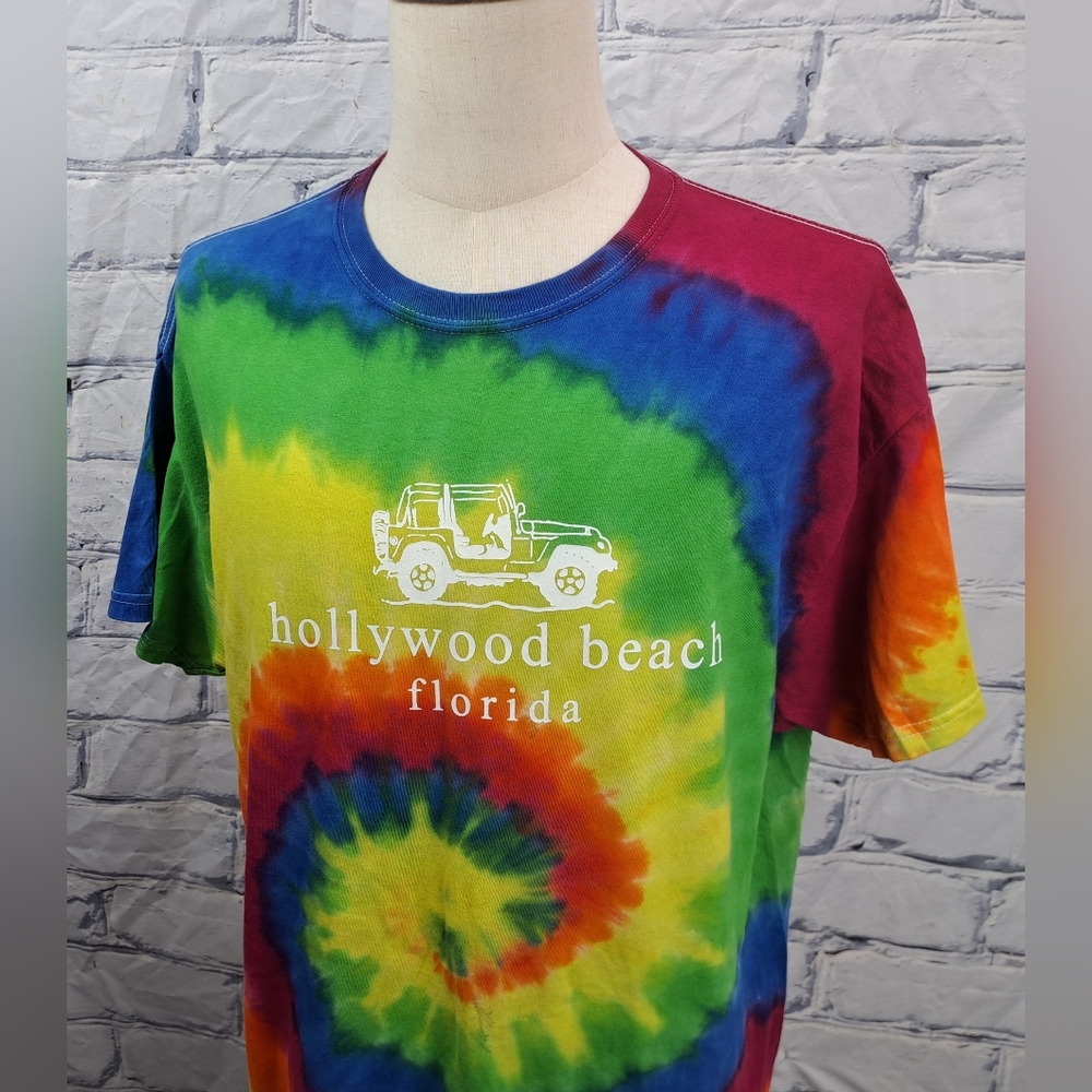Colortone Men's T-Shirt Tee Hollywood Florida Jeep Pyschedelic Trippy XL - Picture 3 of 13